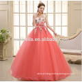 A linha do chão, cor de rosa escuro e espaguete, vestidos de noiva de alibaba de renda inchada